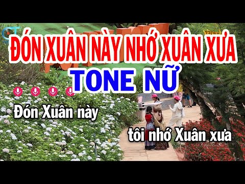 Karaoke Đón Xuân Này Nhớ Xuân Xưa Tone Nữ ( Cm ) Nhạc Sống Mới || Karaoke Tuấn Kiệt