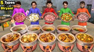 5 Biryanis Cooking World Famous Hyderabadi Biryani Street Food Hindi Kahani Moral Story Comedy Video