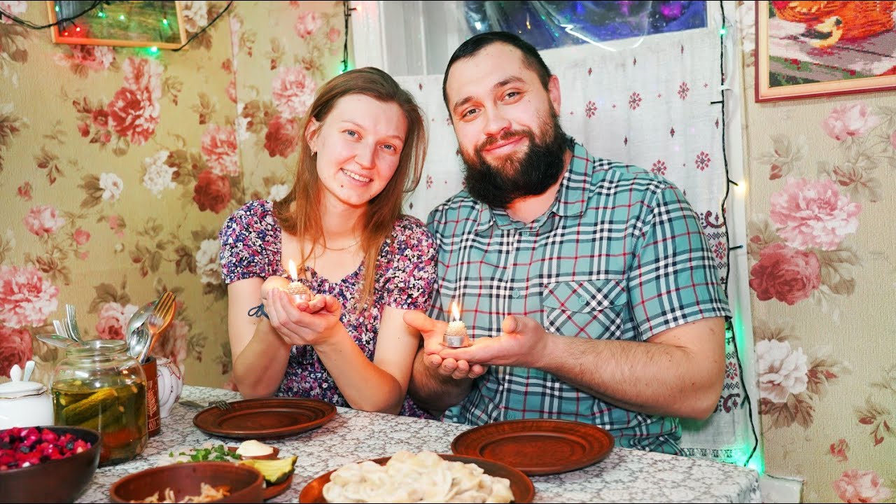 Рождество в деревне сочельник морозы поездка в храм приготовление сочива и узвара