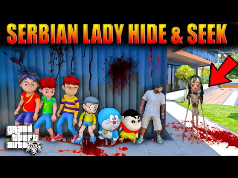 GTA V: Shinchan Escape from Serbian Dancing MoMo - Hide & Seek Shinchan Doraemon Franklin GTA5Telugu