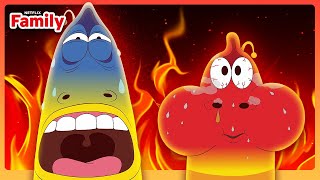 Red & Yellow's Spicy Food CHALLENGE! 🌶️🔥 Larva in Mars | Netflix Family