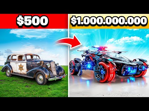 Upgrading NOOB to WORLD'S STRONGEST $1,000,000,000 GOD Police Car in GTA 5!
