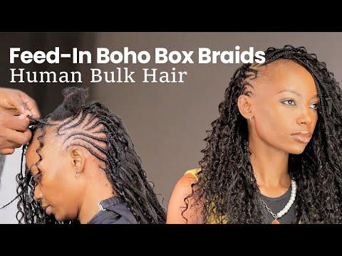 Another Method Of Feed-In Boho Braids From Eayon Hair Bulk Human Braiding.