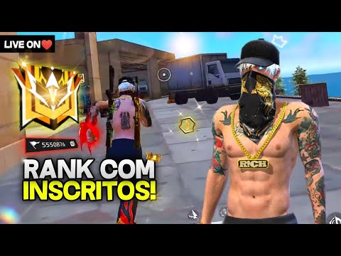 🔥 FREE FIRE AO VIVO 🔥👑 JOGANDO COM RANQUEADA COM INSCRITOS 👑🔥 MESTRE RUMO AO DESAFIANTE 🔥 LIVE FF