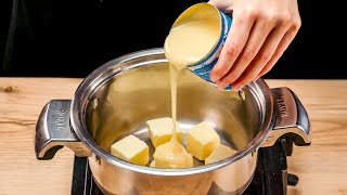 Pour condensed milk over butter and you will thank me for this brilliant dessert!