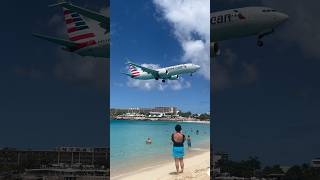 American 737 arrives at SXM #aviation #maho #mahobeach #plane #sxm