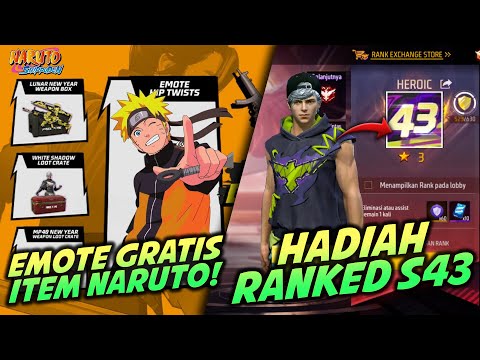 🎁 EMOTE GRATIS DAN ITEM NARUTO GRATIS BUAT KALIAN! BAJU MASTER RANKED SEASON 43 BESOK