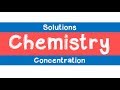 Concentration and Molarity Concepts