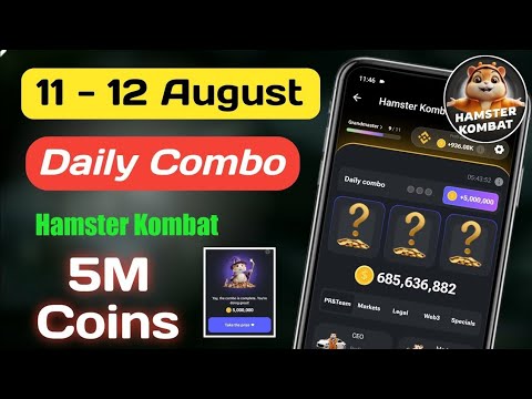 Hamster Kombat 11 August Daily Combo Cards| Today Hamster Kombat Daily Combo Cards