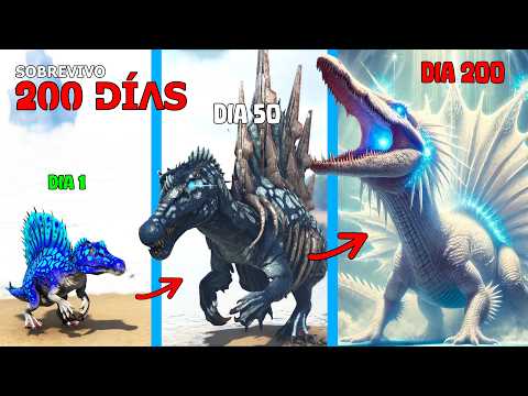 SOBREVIVO 200 DÍAS como ESPINOSAURIO DIOS en ARK HARDCORE y Evoluciono en Dinosaurio Celestial