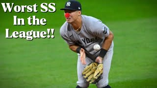 This is the WORST Shortstop in the MLB!! #newyorkyankees #anthonyvolpe #mlb 