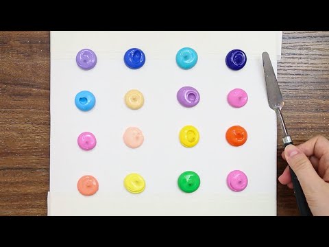 Tree Painting From the Dots-Satisfying Acrylics on Canvas Step by Step #744-Art ASMR - Serena Art