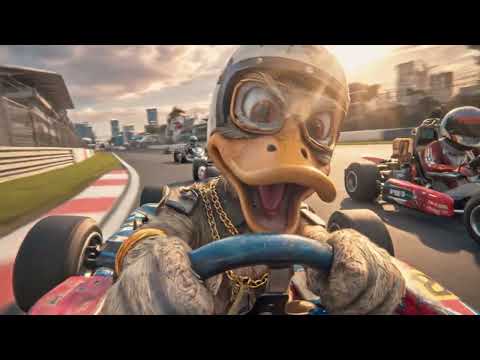 Der DUCK-RACER! Ente im Formel-1-Kart mit Goldkette | Verrückter Racing Stunt!