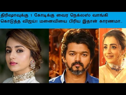 திரிஷாவுக்கு 1 கோடிக்கு வைர நெக்லஸ் வாங்கி கொடுத்த விஜய்!! மனைவியை பிரிய இதான் காரணமா..