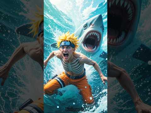 Naruto Gets Chased by a Shark in the Ocean! 😱 | #shorts #youtubeshorts #naruto #shortsfeed #anime