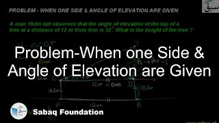 Problem-When one Side & Angle of Elevation are Given