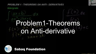 Problem1-Theorems on Anti-derivative