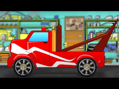 Tow Truck Formation, Animated Vehicle Cartoon Video for Kids