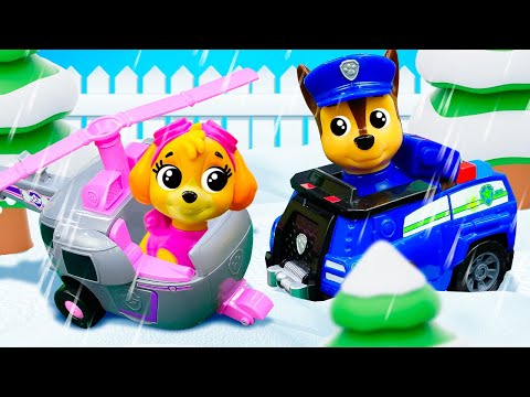 La bufera di neve nella città dei Paw Patrol! Video per bambini. Storie per bambini. Scuola Allegra