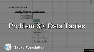 Problem 30: Data Tables