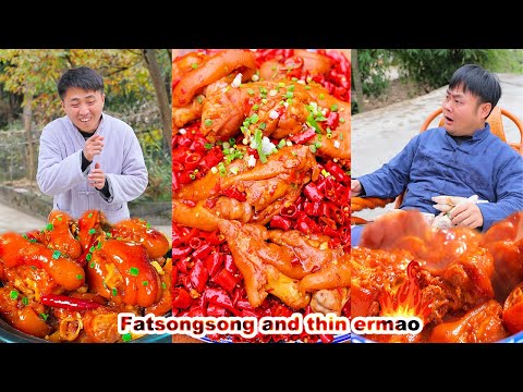 Ermao won the spicy food competition🔥Took away the beauty❗️| songsong and ermao | mukbang