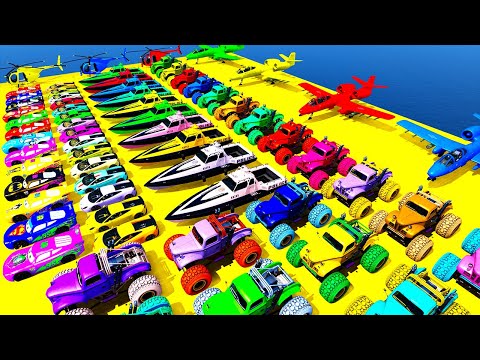 GTA V SPIDER-MAN, Stunt Map Car Race Challenge On Super Cars, Motorcycles and OffRoad Jeeps