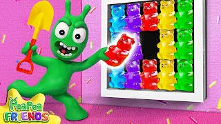 Pea Pea Discovers Mysterious Rooms - Pea Pea Finds a Magic Gummy Bear Wall