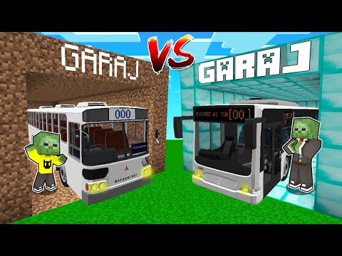 FAKİR AİLE OTOBÜS GARAJ VS ZENGİN AİLE OTOBÜS GARAJ 😨 - Minecraft