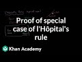 Understanding L'Hopital's Rule: Special Case
