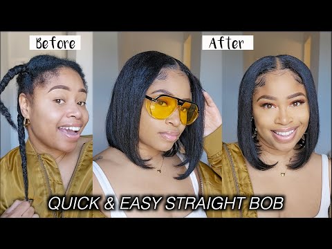 WATCH ME FINESSE THIS CHEAP $30 U-PART BOB on Natural Hair