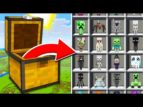 HOW TO CATCH ALL LITTLE MOBS IN A CHEST IN MINECRAFT HOW TO PLAY ZOMBIE CREEPER SKELETON ENDERMAN