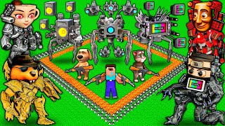SURVIVAL in BASE of BRAINROT TITAN vs SKIBIDI TOILET and UPGRADED SPEAKER MAN in MINECRAFT animation