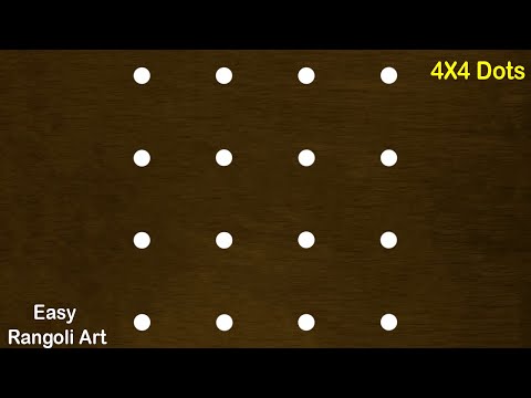 4X4 dots Beautiful Rangoli Design | Easy Rangoli | New Latest Designs | Daily Kolam Designs | Kolam