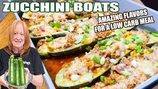 ZUCCHINI BOATS A Delicious Flavorful Low Carb Meal