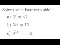 Exponential Equations and Properties
