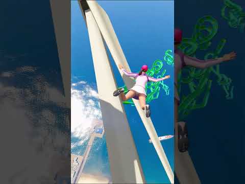 Amanda, Cow & Michael Funny Water Slide #1 #shorts