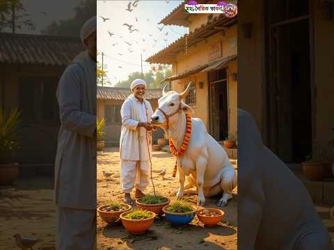 দাদু কোরবানি দেওয়ার জন্য বিশাল বড় একটি গরু কিনে আনলেন 😍 #ai #grandfather #cow #sacrifice