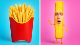 If FOOD Were PEOPLE 🍔😂 Funny Relatable Situations & Comedy Hacks by 123 GO