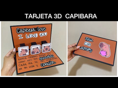 Regalo bonito de amor o amistad | Tarjeta 3D CAPIBARA | 5 regalos sorpresa