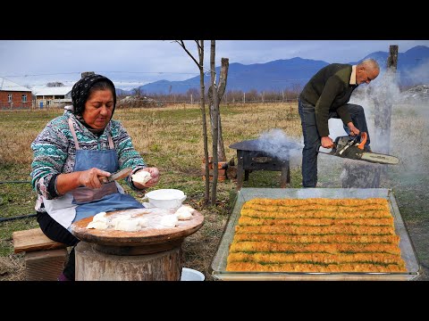 Homemade Different Pastry Recipes in Azerbaijan Village | Cozy Winter Days