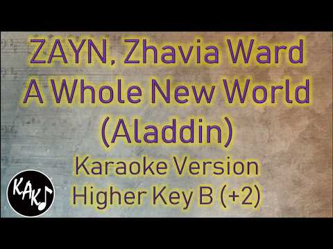ZAYN Zhavia Ward – A Whole New World Karaoke Lyrics Instrumental Cover Higher Key B