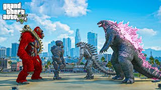 GTA 5 Mods: Godzilla 2024 & Mechagodzilla vs ScarKing & Mechani Kong