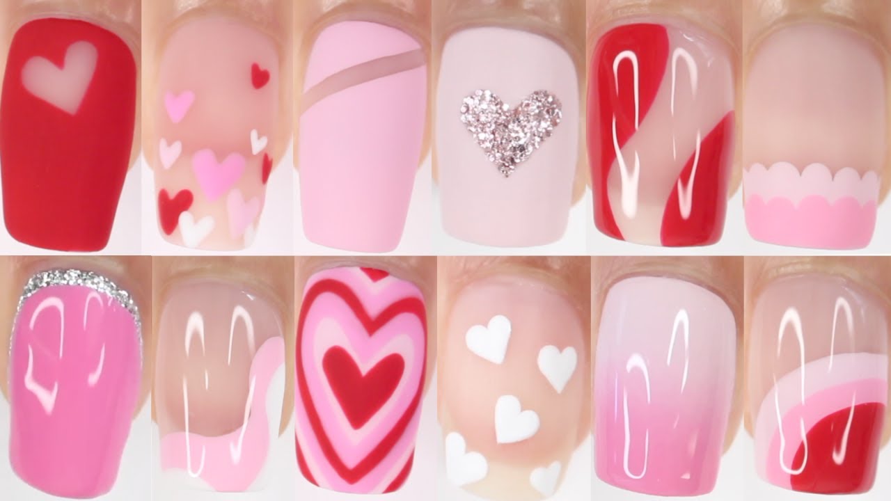 40 VALENTINES DAY NAIL DESIGNS 2024 | huge valentines day pink nail art compilation