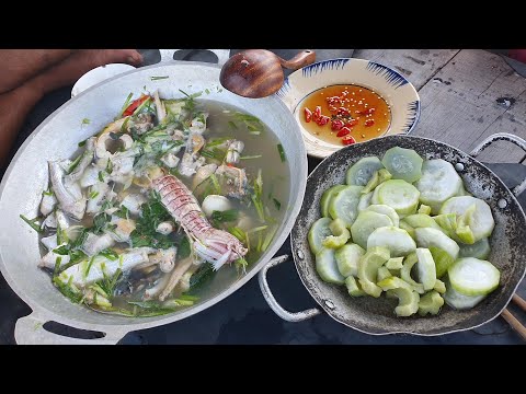 Bữa Cơm trên Ghe với Canh Ngót Bầu Luộc Lạ Lạ Mà Ngon | Ngư Dân Miền Tây #183