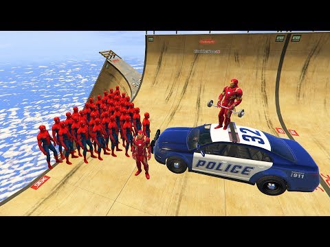 GTA 5 Crazy Ragdolls Spiderman Vs Iron Man (GTA 5 Euphoria Physics Ragdolls Fails Funny)