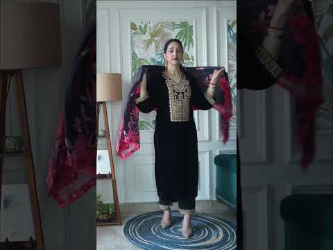 ❄️Dupatta Styling on Velvet Kurta Set #dupattastyling#stylinginspo #fashionstylingtips#indianfashion