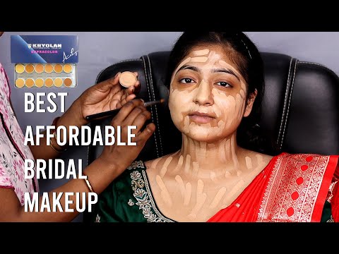 Best Bridal Makeup For Beginners/ Affordable Bridal Makeup/Cut Crease Eyemakeup/Glass Finish Makeup