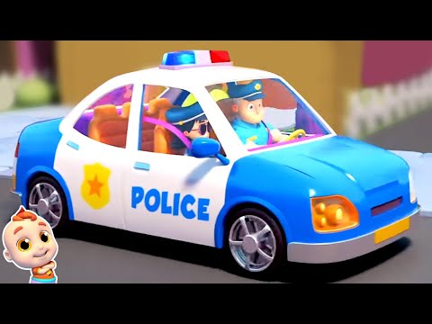 Wheels On The Police Car Nursery Rhymes & Vehicle Cartoon for Kids