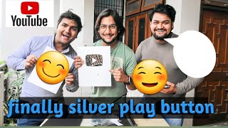 finally silver play button aa gaya ❤️   #silverplaybutton #viral #youtubeshorts