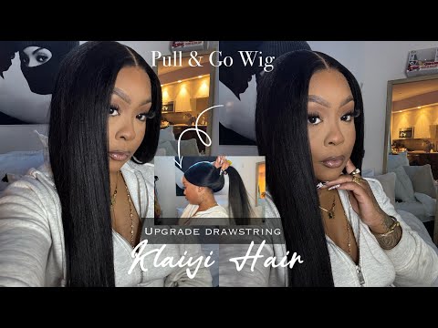 THE WIG IS SECURE! NO GLUE NEEDED | New Drawstring Security | Soft Yaki Glueless Wig KLAIYI HAIR